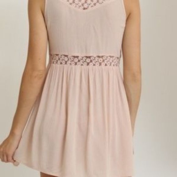 Pink Lace Detail Mini Dress - Picture 3 of 3